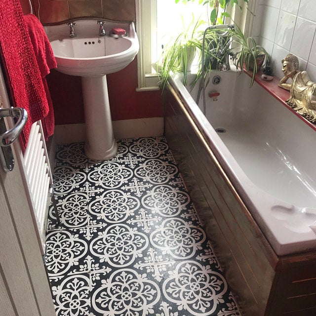 Gothic vinyl floor tiles customer project Zazous