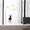 Deer in the Forest With Gold Birds Wall Sticker