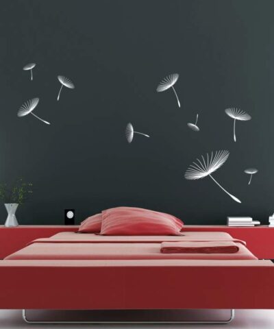 Floating Dandelions Wall Sticker White