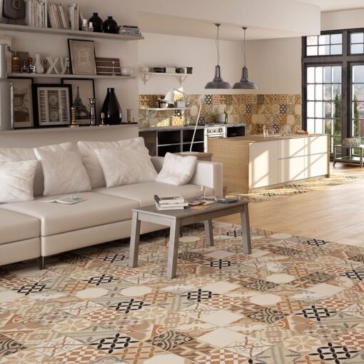 Brown ceramic floor tiles Ribera