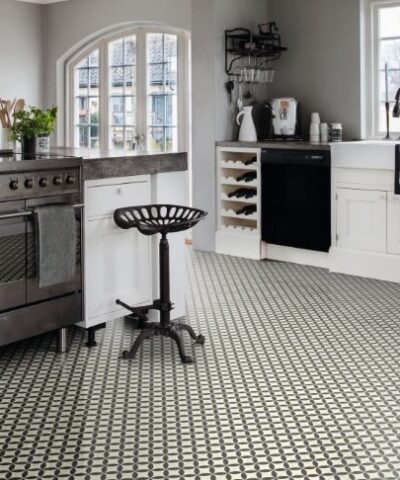 Ronda black vinyl floor tile