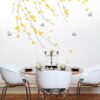 Trailing Blossom Grey and Yellow Wall Sticker wall sticker