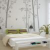 Leafy Trees Grey with Grey Birds wall sticker