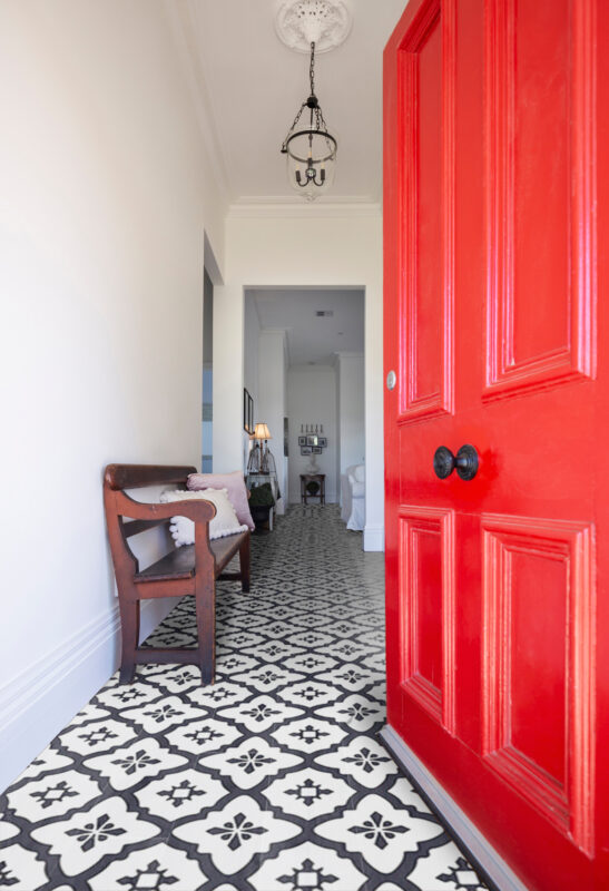 Restored Victorian Hall vinyl tiles