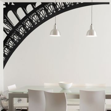 Eiffel Tower Arch Wall Sticker Black