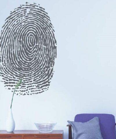 Fingerprint Wall Sticker Dark Grey