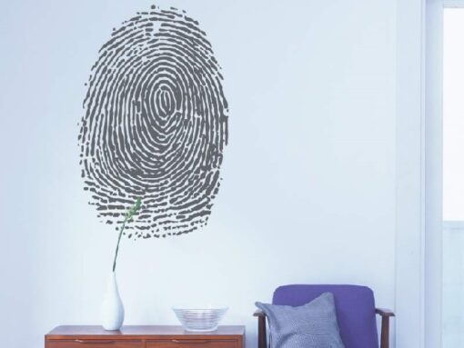 Fingerprint Wall Sticker Dark Grey