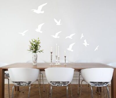 Flock of Birds Wall Sticker in White