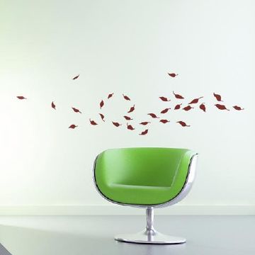 Whirlwind of Leaves Wall Sticker in Brown