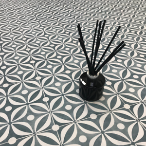 Mid Century Black Sheet Vinyl Flooring