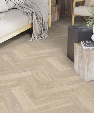 Herringbone Parquet Light Oak Sheet Vinyl Flooring
