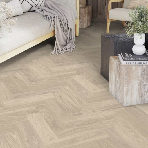 Herringbone Parquet Light Oak Sheet Vinyl Flooring