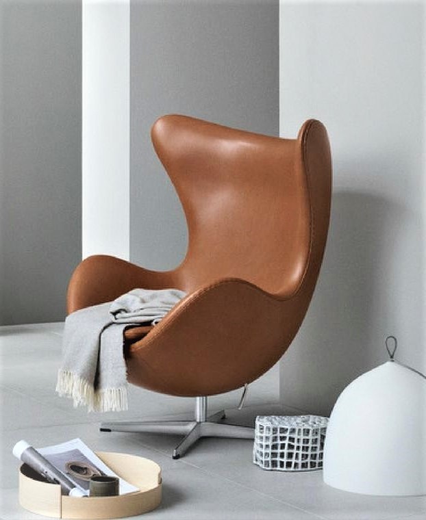 Arne Jacobson Style Egg Chair Leather