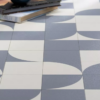 Puzzle Blue sheet vinyl flooring