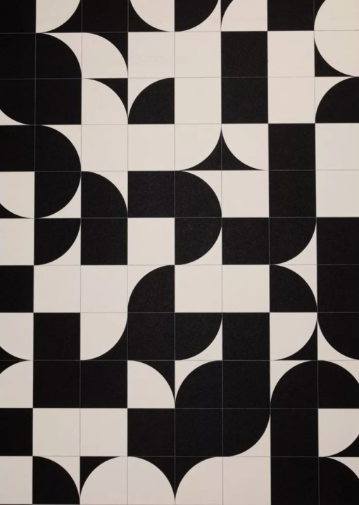 Puzzle black sheet vinyl flooring
