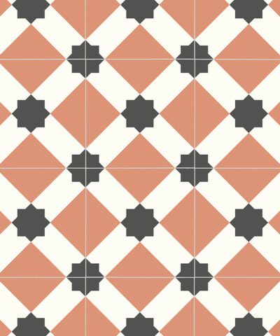 Edwardian Star Terracotta Sheet Vinyl Flooring