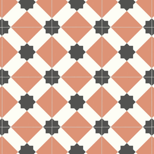 Edwardian Star Terracotta Sheet Vinyl Flooring