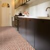 Modernist Red Sheet Vinyl Flooring