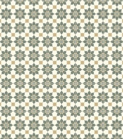Retro Floral Green Sheet Vinyl Flooring