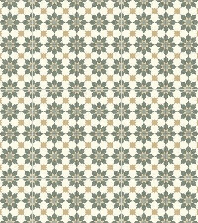 Retro Floral Green Sheet Vinyl Flooring