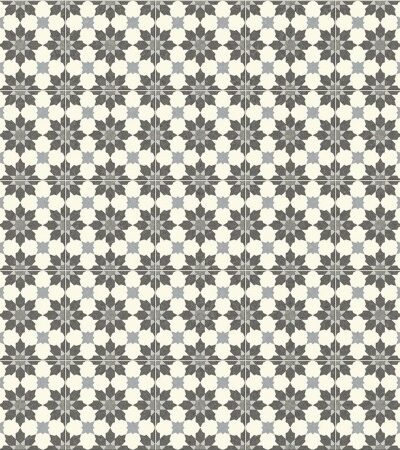 Retro Floral Grey Sheet Vinyl Flooring