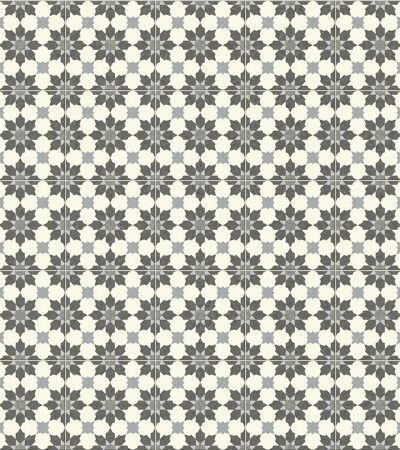 Retro Floral Grey Sheet Vinyl Flooring