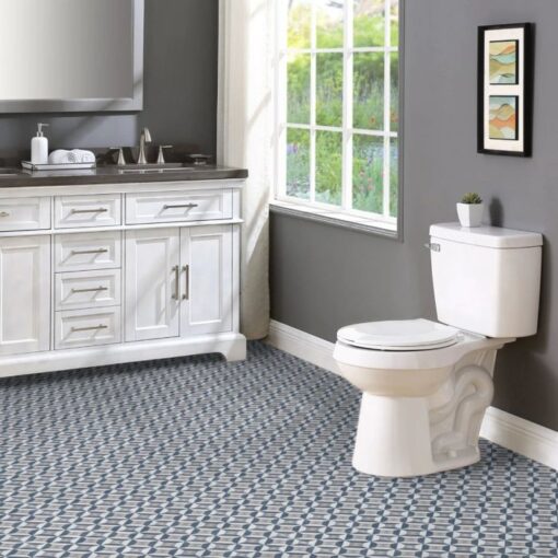 Modernist Blue Sheet Vinyl Flooring