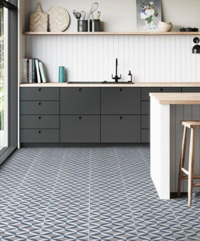 Modernist Blue Sheet Vinyl Flooring