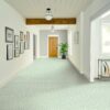mid century light green sheet vinyl flooring