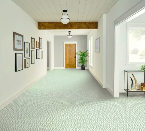 mid century light green sheet vinyl flooring