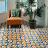 MCM Ochre Sheet Vinyl Flooring
