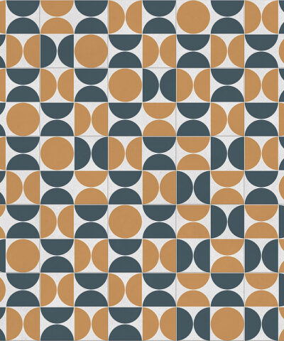 MCM Ochre Sheet Vinyl Flooring