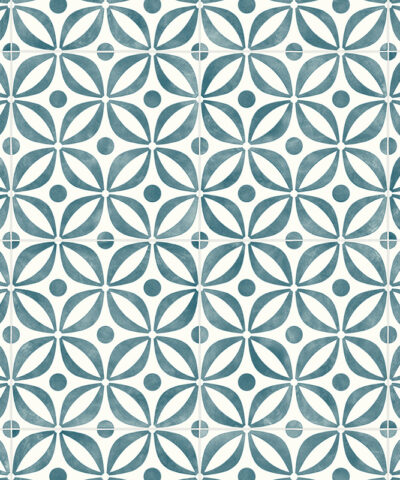 Mid Century Teal Sheet Vinyl Flooring