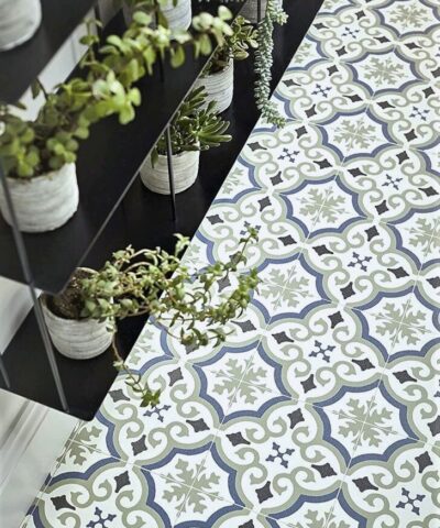 Cuenca Blue Green Sheet Vinyl Flooring