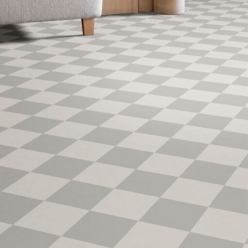 Grey Checkerboard Sheet Vinyl Flooring
