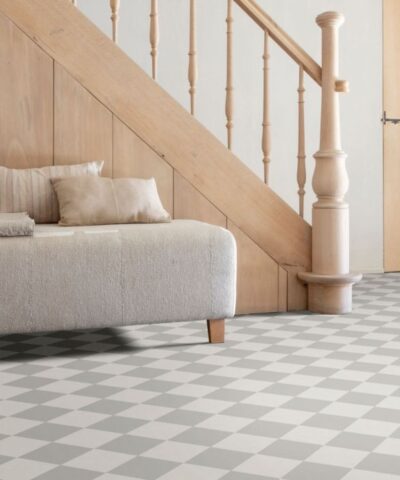 Grey Checkerboard Sheet Vinyl Flooring